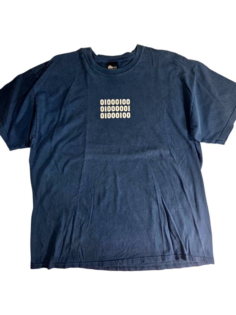 VTG Y2K Thinkgeek Binary Code T Shirt Navy XL 90s Nerd Geek Skater Coding Tech